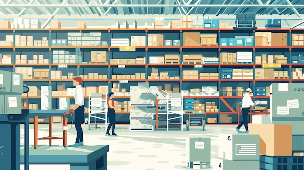 忙碌的货运分拣中心