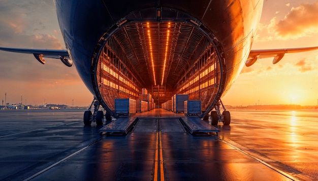 深夜机场货运站