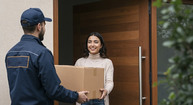 快递派送员出发